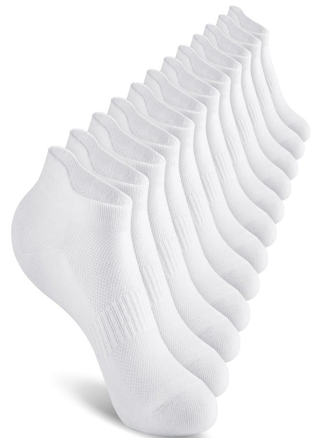 Walifrey Ankle Socks for Women, 6 Pairs Low Cut Athletic Socks for Women Running （White 6-8 - Image 1